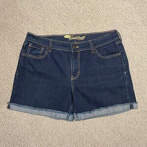 EUC Old Navy The Sweetheart Curvy Dark Wash Mid Rise Cut Off Cuffed Jean Shorts
